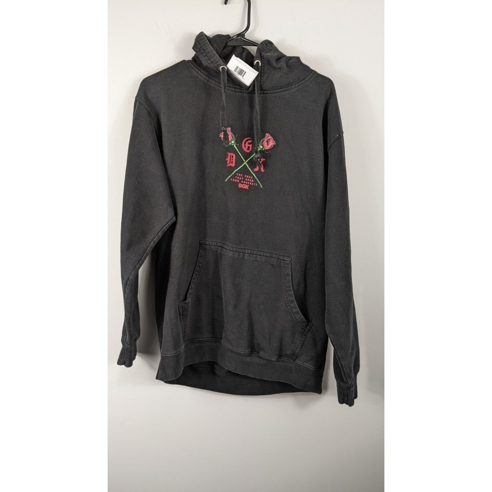 DGK Hoodie Medium Black "The Rose That Grew From Concrete" Pullover Graphic Rose